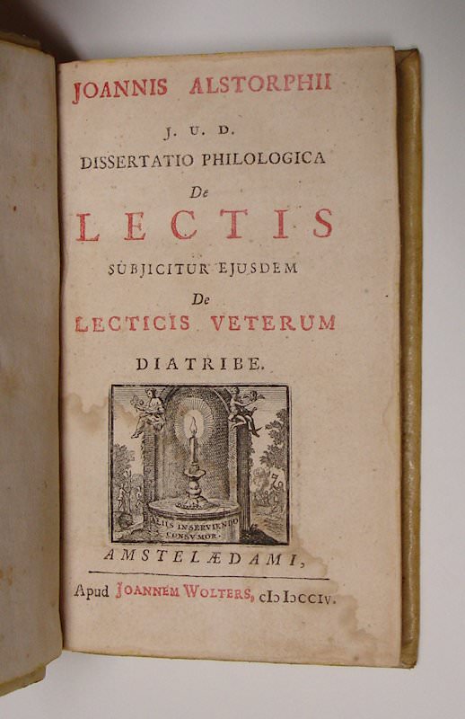 Joannis Alstorphii J.U.D. Dissertatio philologica De lectis. Subjicitur ejusdem De lecticis veterum diatribe. - Afbeelding 3