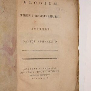 Elogium Tiberii Hemsterhusii auctore Davide Ruhnkenio.
